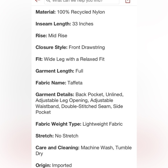 Women's Mid-Rise Wide Leg Parachute
Pants - Wild Fable™ Dark Green XL new - Picture 7 of 7